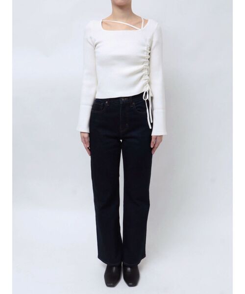 MERCURYDUO(マーキュリーデュオ)の「アシメドロストリブニット(ニット/セーター・レディース・オフホワイト/ブラック/ピンク・FREE)」の22枚目の写真