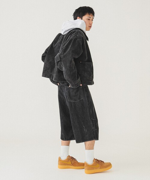 BEAMS(ビームス)の「5ポケット クウォーターレングス ワイドデニム(デニムパンツ・メンズ・ブラック/ブルー/ホワイト・XL/L/M/S)」の13枚目の写真