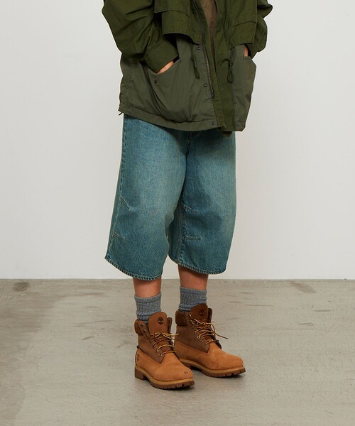 BEAMS(ビームス)の「5ポケット クウォーターレングス ワイドデニム(デニムパンツ・メンズ・ブラック/ブルー/ホワイト・XL/L/M/S)」の4枚目の写真