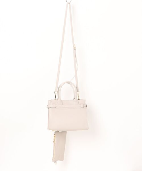 CHRISTIAN VILLA（クリスチャンヴィラ）の「【CHRISTIAN VILLA】スモールサイズレザーハンドバッグ(Q56406)（ハンドバッグ・レディース・ライトグレー/ブラック・ALL）」の3枚目の写真