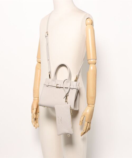 CHRISTIAN VILLA（クリスチャンヴィラ）の「【CHRISTIAN VILLA】スモールサイズレザーハンドバッグ(Q56406)（ハンドバッグ・レディース・ライトグレー/ブラック・ALL）」の7枚目の写真