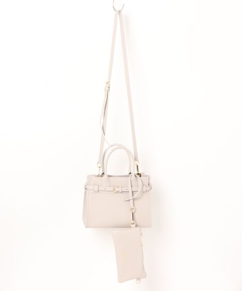 CHRISTIAN VILLA（クリスチャンヴィラ）の「【CHRISTIAN VILLA】スモールサイズレザーハンドバッグ(Q56406)（ハンドバッグ・レディース・ライトグレー/ブラック・ALL）」の10枚目の写真