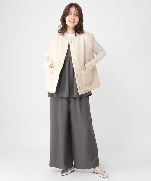 studio CLIP(スタディオクリップ)の「ノーカラーツイードベスト《オケージョン2026SS》(ベスト・レディース・ネイビー/アイボリー・FREE)」の11枚目の写真