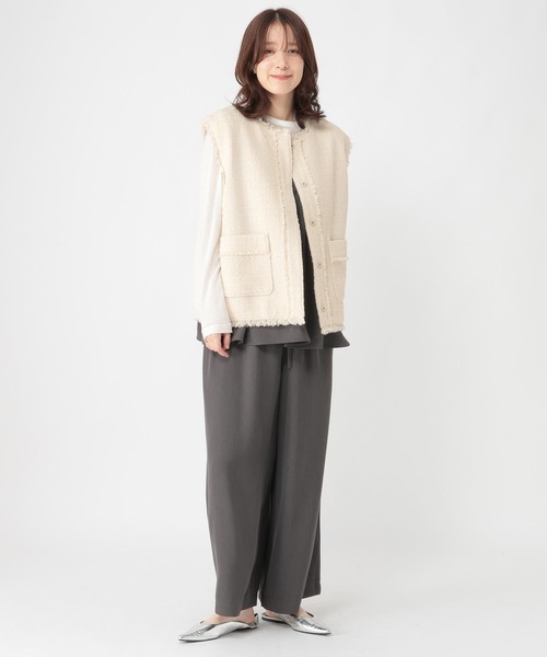 studio CLIP(スタディオクリップ)の「ノーカラーツイードベスト《オケージョン2026SS》(ベスト・レディース・ネイビー/アイボリー・FREE)」の10枚目の写真