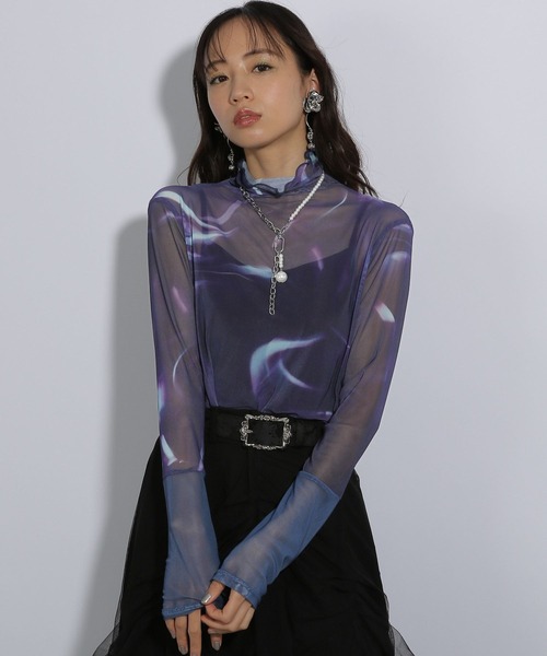HARE(ハレ)の「リフレクションガラシアートップス(HARE)(Tシャツ/カットソー・レディース・パープル/オレンジ・FREE)」の17枚目の写真