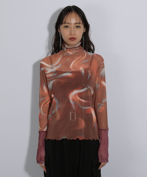 HARE(ハレ)の「リフレクションガラシアートップス(HARE)(Tシャツ/カットソー・レディース・パープル/オレンジ・FREE)」の21枚目の写真
