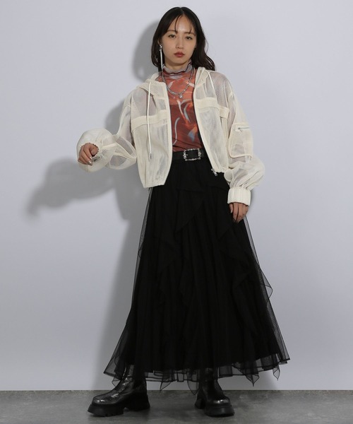 HARE(ハレ)の「リフレクションガラシアートップス(HARE)(Tシャツ/カットソー・レディース・パープル/オレンジ・FREE)」の5枚目の写真