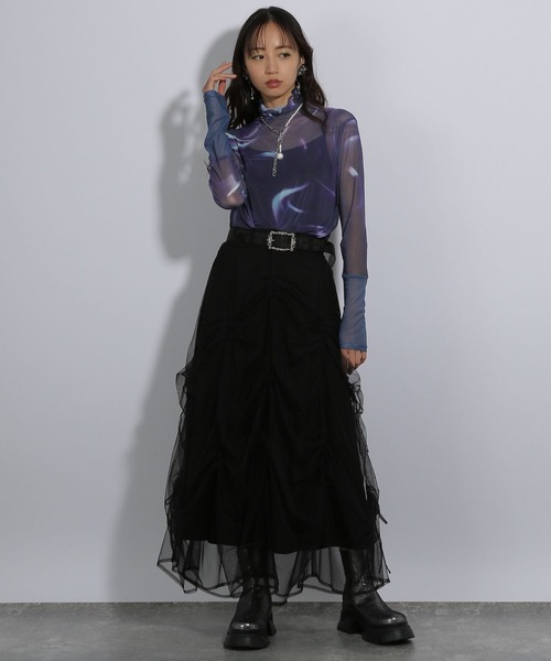 HARE(ハレ)の「リフレクションガラシアートップス(HARE)(Tシャツ/カットソー・レディース・パープル/オレンジ・FREE)」の8枚目の写真