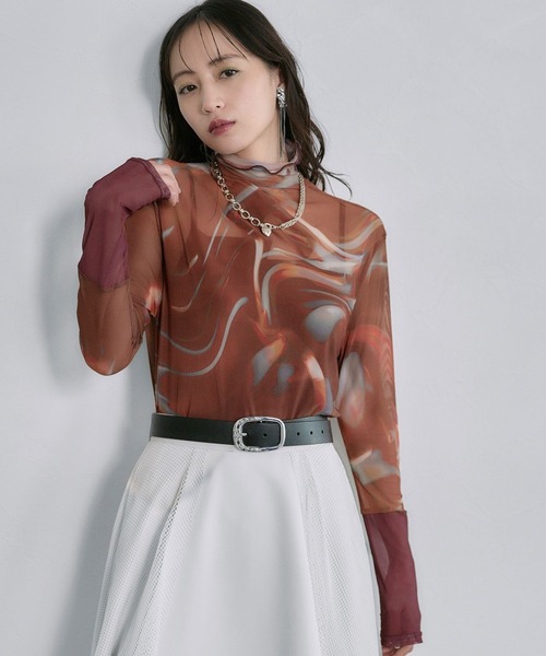HARE(ハレ)の「リフレクションガラシアートップス(HARE)(Tシャツ/カットソー・レディース・パープル/オレンジ・FREE)」の11枚目の写真