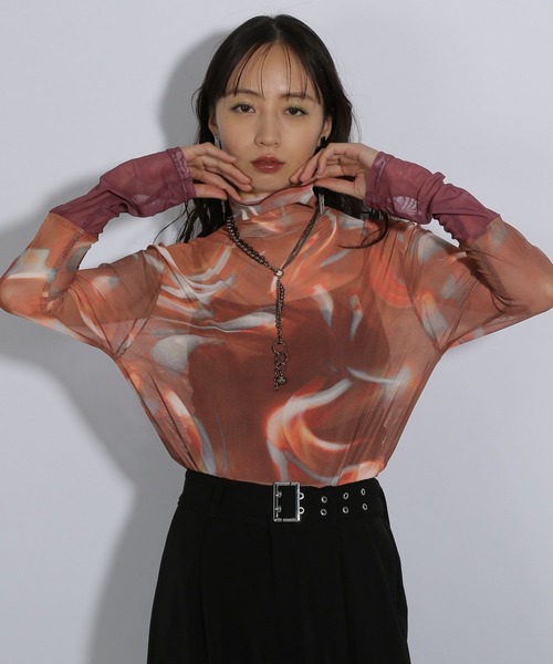 HARE(ハレ)の「リフレクションガラシアートップス(HARE)(Tシャツ/カットソー・レディース・パープル/オレンジ・FREE)」の14枚目の写真