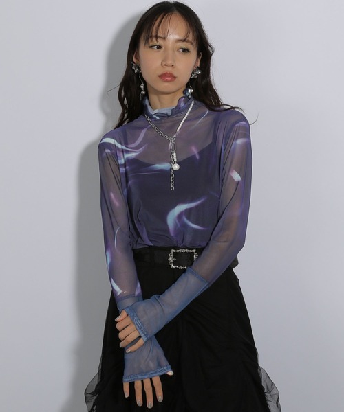 HARE(ハレ)の「リフレクションガラシアートップス(HARE)(Tシャツ/カットソー・レディース・パープル/オレンジ・FREE)」の16枚目の写真