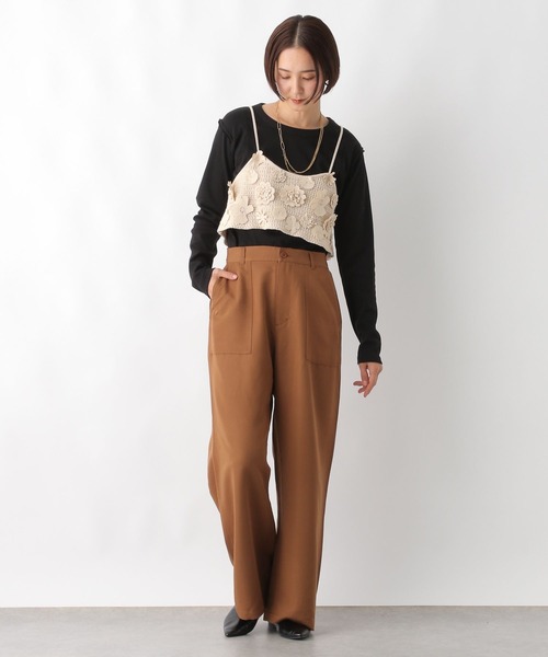 セール】リブクロップド長袖プルオーバー 242673（Tシャツ
