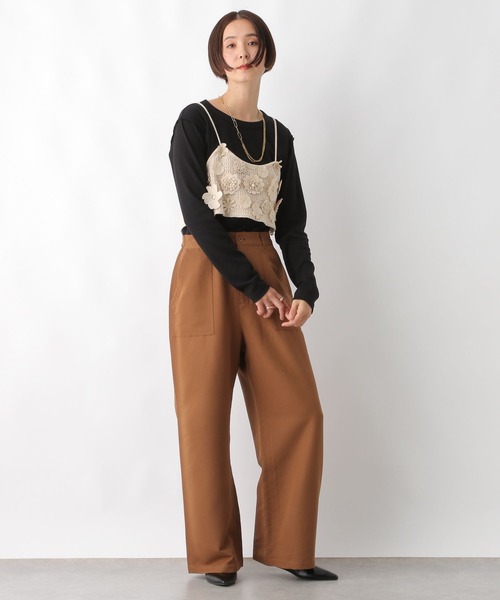 LEPSIM(レプシィム)の「リブクロップド長袖プルオーバー 242673(Tシャツ/カットソー・レディース・オフホワイト/ブラック・FREE)」の7枚目の写真