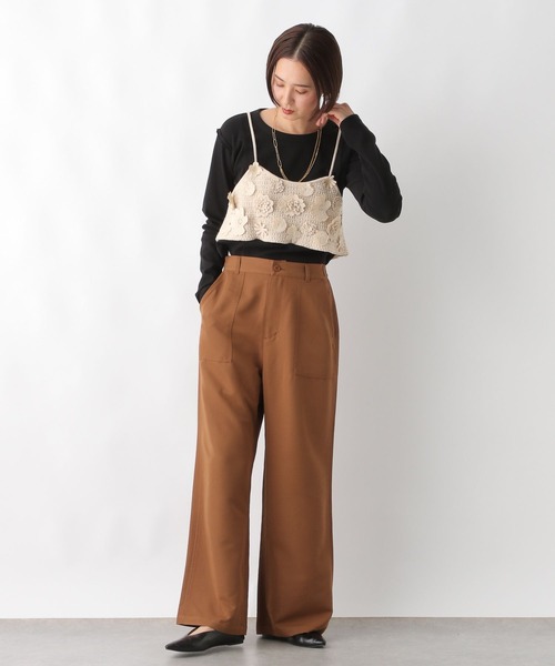 LEPSIM(レプシィム)の「リブクロップド長袖プルオーバー 242673(Tシャツ/カットソー・レディース・オフホワイト/ブラック・FREE)」の8枚目の写真