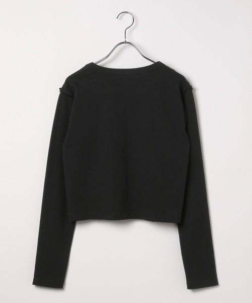 FENDI ブラック 長袖 Tシャツ L セール】リブクロップド長袖プルオーバー 242673（Tシャツ/カットソー