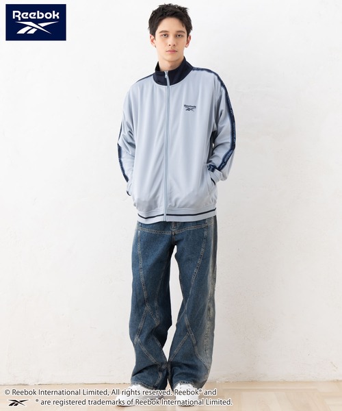 Reebok（リーボック）の「Reebok リーボック ブランド ロゴ ワンポイント 刺繍 スムースジャージ ライン トラックジャケット（ジャージ・メンズ・サックスブルー/ネイビー/ブラック/チャコール・L/LL/M）」の8枚目の写真