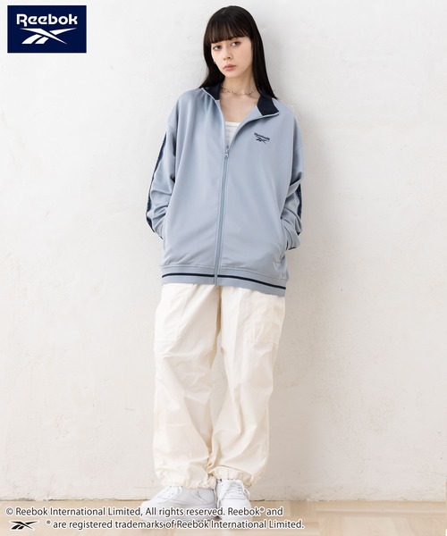 Reebok（リーボック）の「Reebok リーボック ブランド ロゴ ワンポイント 刺繍 スムースジャージ ライン トラックジャケット（ジャージ・メンズ・サックスブルー/ネイビー/ブラック/チャコール・L/LL/M）」の6枚目の写真