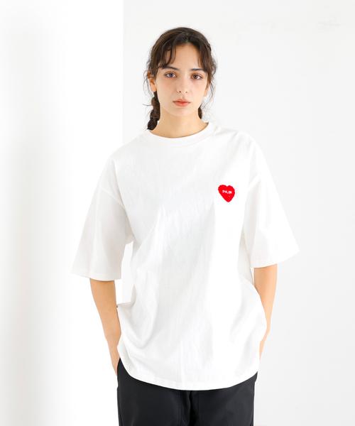 POLeR(ポーラー)の「【POLeR/ポーラー】PRM WASH STEAMED /HAMS/ HEART/CHENILLE EMB TEE/ワンポイント 刺繍Tシャツ / ハンバーガー/ハート(Tシャツ/カットソー・メンズ・ブラック系その他2/ホワイト系その他2/ブラック系その他/ブルー系その他/ブルー系その他2/ホワイト系その他・M/L/XL)」の3枚目の写真
