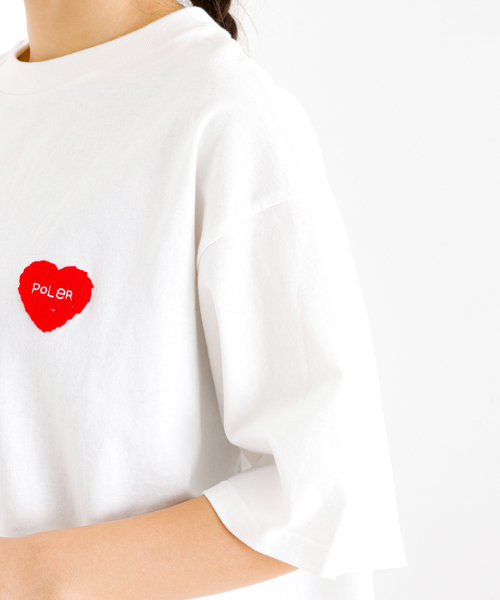 POLeR(ポーラー)の「【POLeR/ポーラー】PRM WASH STEAMED /HAMS/ HEART/CHENILLE EMB TEE/ワンポイント 刺繍Tシャツ / ハンバーガー/ハート(Tシャツ/カットソー・メンズ・ブラック系その他2/ホワイト系その他2/ブラック系その他/ブルー系その他/ブルー系その他2/ホワイト系その他・M/L/XL)」の11枚目の写真