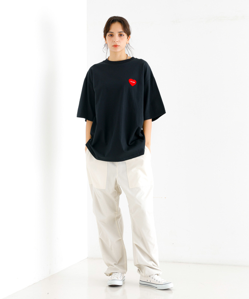 POLeR(ポーラー)の「【POLeR/ポーラー】PRM WASH STEAMED /HAMS/ HEART/CHENILLE EMB TEE/ワンポイント 刺繍Tシャツ / ハンバーガー/ハート(Tシャツ/カットソー・メンズ・ブラック系その他2/ホワイト系その他2/ブラック系その他/ブルー系その他/ブルー系その他2/ホワイト系その他・M/L/XL)」の15枚目の写真