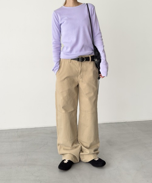 CANAL JEAN(キャナルジーン)の「El mar クルーネックリブロンT(Tシャツ/カットソー・レディース・ライラック/ライトイエロー/ホワイト/ネイビー/イエロー/ヘザーグレー/パープル・ONE SIZE)」の14枚目の写真