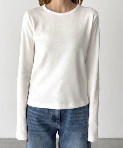 CANAL JEAN(キャナルジーン)の「El mar クルーネックリブロンT(Tシャツ/カットソー・レディース・ライラック/ライトイエロー/ホワイト/ネイビー/イエロー/ヘザーグレー/パープル・ONE SIZE)」の21枚目の写真