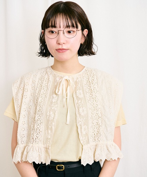 fig Ｌondon（フィグロンドン）の「_Carol vest（ベスト・レディース・アイボリー/ブラック・FREE）」の5枚目の写真