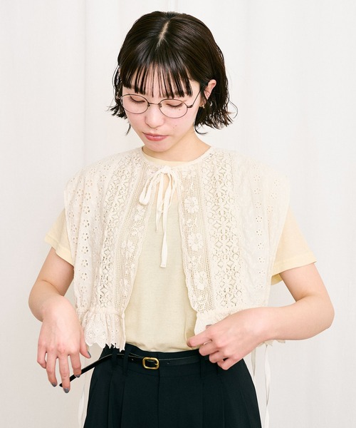 fig Ｌondon（フィグロンドン）の「_Carol vest（ベスト・レディース・アイボリー/ブラック・FREE）」の7枚目の写真