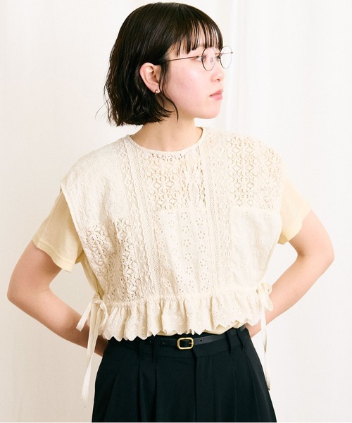 fig Ｌondon（フィグロンドン）の「_Carol vest（ベスト・レディース・アイボリー/ブラック・FREE）」の3枚目の写真