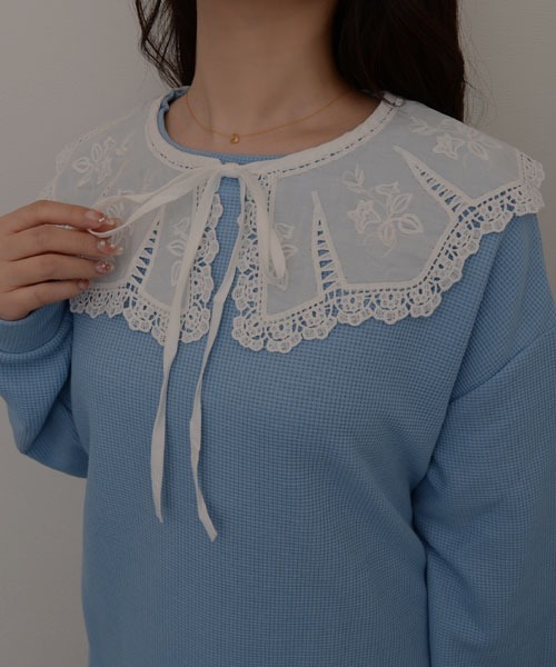 TONE SELECT GOODS（トーンセレクトグッズ）の「【resonance】フラワー刺繍 レトロデザイン レース つけ襟【マルチウェイ/10パターン展開】（付け襟・レディース・その他4/その他7/その他9/その他6/その他8/その他10/その他1/その他2/その他3/その他5・FREE）」の16枚目の写真