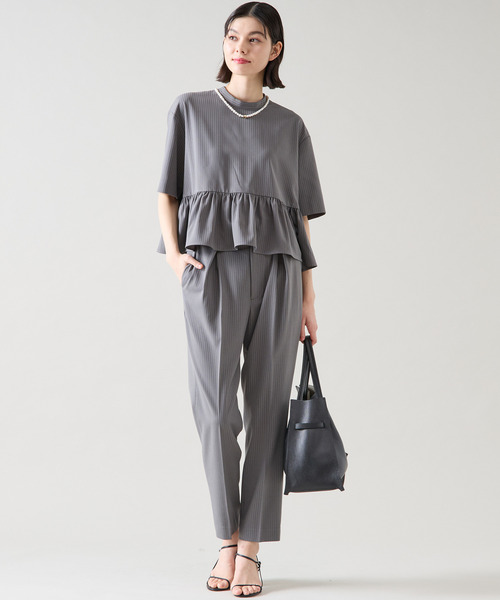 Tiara(ティアラ)の「ショートペプラムブラウス(セットアップ可)(シャツ/ブラウス・レディース・グレー/ブラック/ホワイト/ピンク・FREE)」の9枚目の写真