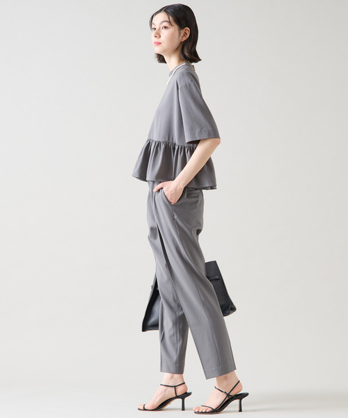 Tiara(ティアラ)の「ショートペプラムブラウス(セットアップ可)(シャツ/ブラウス・レディース・グレー/ブラック/ホワイト/ピンク・FREE)」の10枚目の写真