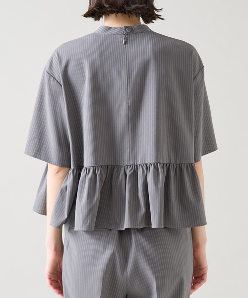 Tiara(ティアラ)の「ショートペプラムブラウス(セットアップ可)(シャツ/ブラウス・レディース・グレー/ブラック/ホワイト/ピンク・FREE)」の14枚目の写真