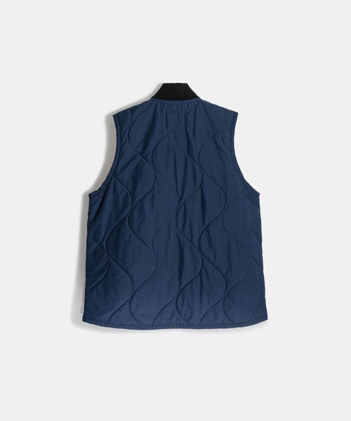 現行・未使用級✨ LAVENHAM BOMBER GILET ブルー Lサイズ Stud Front Bomber Gilet Mens / スタッド フロント ボンバー