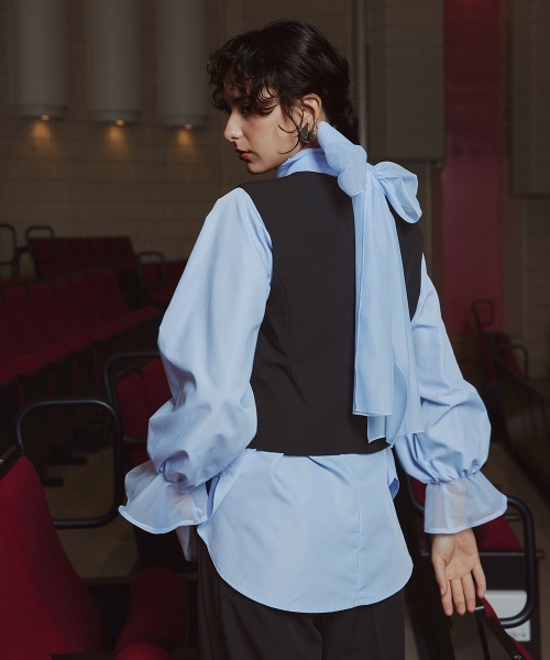 Callarus（カラルス）の「デザインショートジャケットパンツセットアップスーツ（ジャケット＋ジレ＋パンツ）〔Callarus〕（スーツセット・レディース・ブラック/モカ・M/3L/LL/L/S）」の20枚目の写真