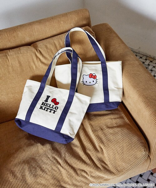PUBLUX（パブリュクス）の「PUBLUX/パブリュクス ”HELLO KITTY/ハローキティ”刺繍 トートバッグ　限定展開（トートバッグ・レディース・ネイビー/ブルー・ONE SIZE）」の3枚目の写真