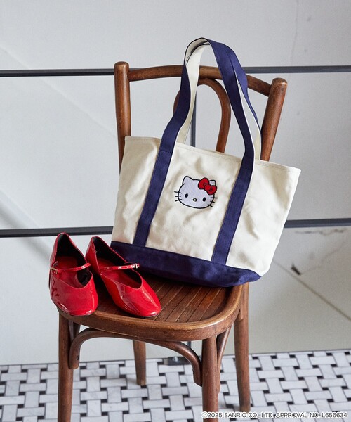 PUBLUX（パブリュクス）の「PUBLUX/パブリュクス ”HELLO KITTY/ハローキティ”刺繍 トートバッグ　限定展開（トートバッグ・レディース・ネイビー/ブルー・ONE SIZE）」の10枚目の写真