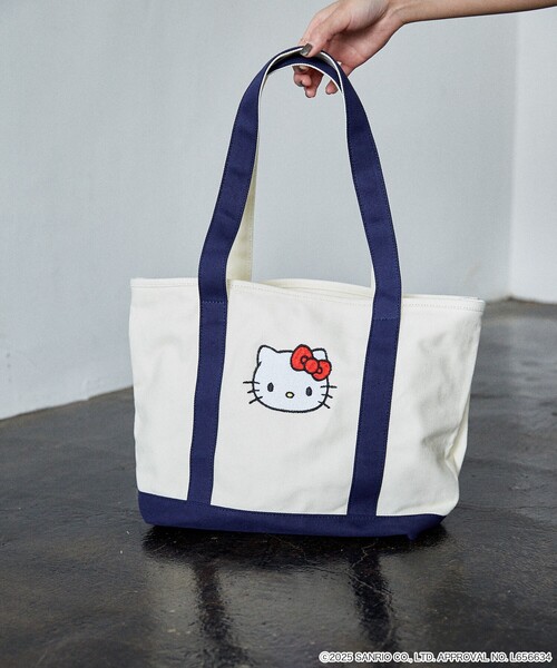 PUBLUX（パブリュクス）の「PUBLUX/パブリュクス ”HELLO KITTY/ハローキティ”刺繍 トートバッグ　限定展開（トートバッグ・レディース・ネイビー/ブルー・ONE SIZE）」の11枚目の写真