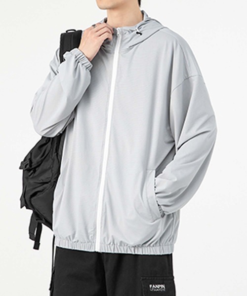 aimoha（アイモハ）の「aimoha MEN 軽量パーカー（パーカー・メンズ・ブラック/ホワイト/ライトグレー・LARGE/X-LARGE/XX-LARGE/XXX-LARGE）」の3枚目の写真