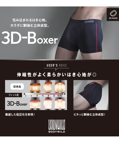 セール】BODY WILD/ボディワイルド ボクサーパンツ 3D-BOXER