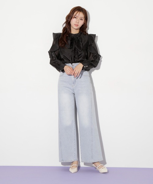 JILL by JILL STUART(ジルバイジルスチュアート)の「ハイウエストストレートデニムパンツ(デニムパンツ・レディース・ブルー系その他/ピンク/ブラック・SMALL/MEDIUM)」の5枚目の写真