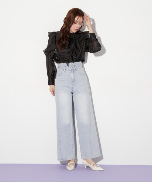 JILL by JILL STUART(ジルバイジルスチュアート)の「ハイウエストストレートデニムパンツ(デニムパンツ・レディース・ブルー系その他/ピンク/ブラック・SMALL/MEDIUM)」の6枚目の写真