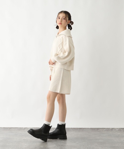 GLOBAL WORK（グローバルワーク）の「ケーブルニットセットアップ/292226（ワンピース・キッズ・杢グレー/アイボリー・150cm/130cm/160cm/140cm）」の17枚目の写真