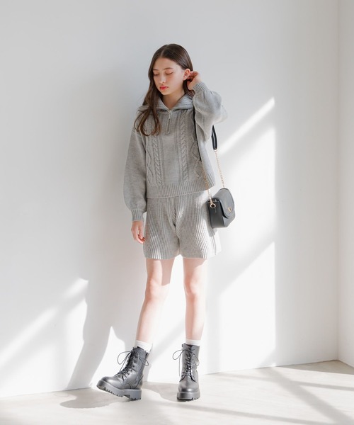 GLOBAL WORK（グローバルワーク）の「ケーブルニットセットアップ/292226（ワンピース・キッズ・杢グレー/アイボリー・150cm/130cm/160cm/140cm）」の20枚目の写真