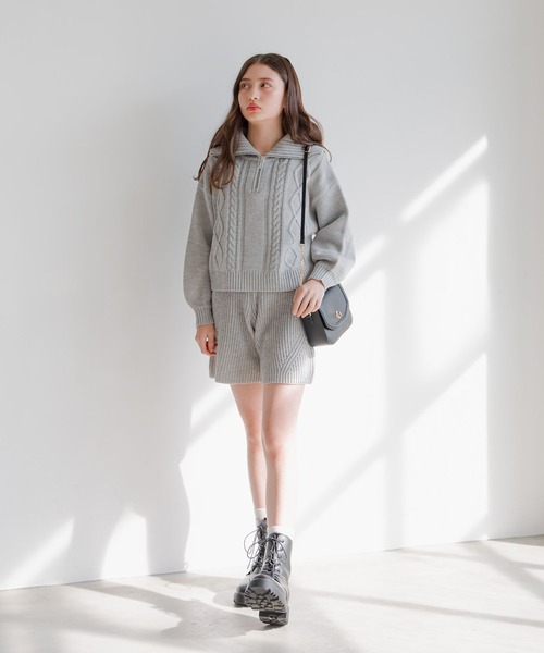 GLOBAL WORK（グローバルワーク）の「ケーブルニットセットアップ/292226（ワンピース・キッズ・杢グレー/アイボリー・150cm/130cm/160cm/140cm）」の21枚目の写真