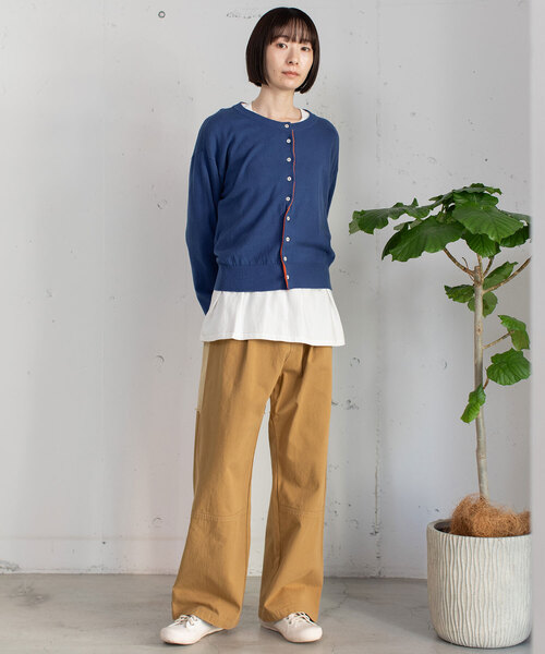 POU DOU DOU(プードゥドゥ)の「変形前立てクルーネックニットカーディガン(カーディガン/ボレロ・レディース・ブラック/グリーン/オレンジ/グレー/ブルー・M)」の9枚目の写真