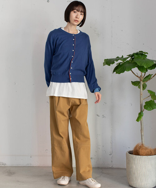 POU DOU DOU(プードゥドゥ)の「変形前立てクルーネックニットカーディガン(カーディガン/ボレロ・レディース・ブラック/グリーン/オレンジ/グレー/ブルー・M)」の10枚目の写真