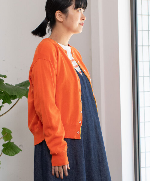 POU DOU DOU(プードゥドゥ)の「変形前立てクルーネックニットカーディガン(カーディガン/ボレロ・レディース・ブラック/グリーン/オレンジ/グレー/ブルー・M)」の14枚目の写真