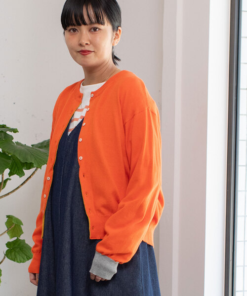 POU DOU DOU(プードゥドゥ)の「変形前立てクルーネックニットカーディガン(カーディガン/ボレロ・レディース・ブラック/グリーン/オレンジ/グレー/ブルー・M)」の16枚目の写真