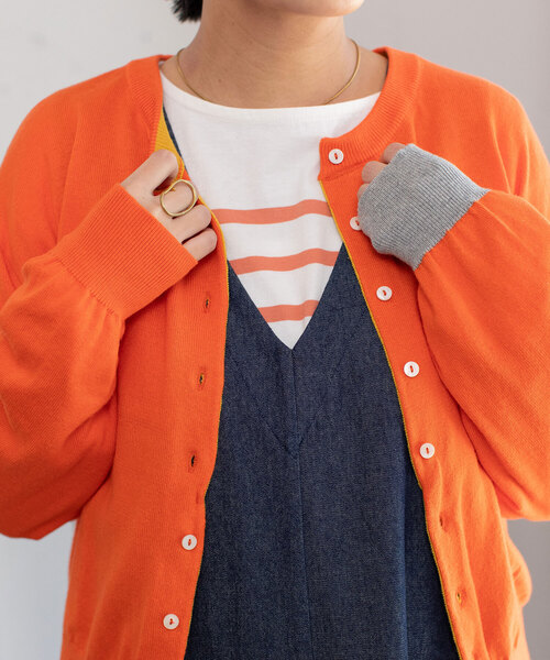 POU DOU DOU(プードゥドゥ)の「変形前立てクルーネックニットカーディガン(カーディガン/ボレロ・レディース・ブラック/グリーン/オレンジ/グレー/ブルー・M)」の19枚目の写真